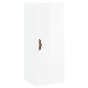 vidaXL Highboard High Gloss White 34.5x34x180 cm Engineered Wood