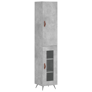 vidaXL Highboard Concrete Grey 34.5x34x180 cm Engineered Wood