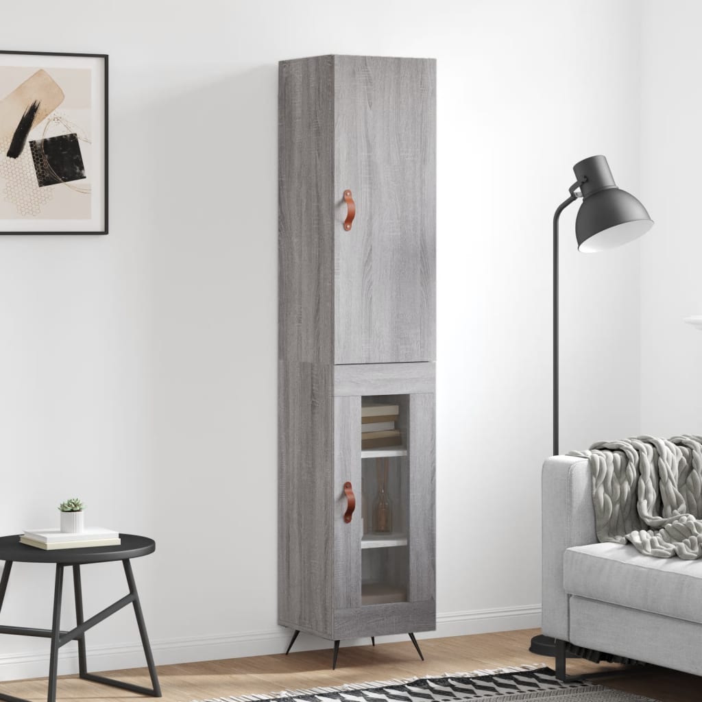 vidaXL Highboard Grey Sonoma 34.5x34x180 cm Engineered Wood