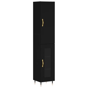 vidaXL Highboard Black 34.5x34x180 cm Engineered Wood