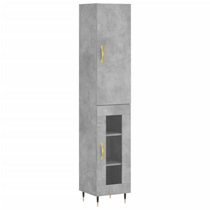 vidaXL Highboard Concrete Grey 34.5x34x180 cm Engineered Wood