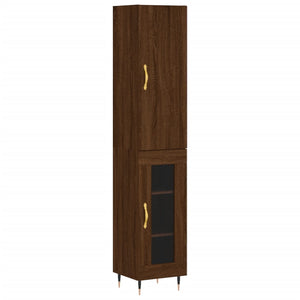 vidaXL Highboard Brown Oak 34.5x34x180 cm Engineered Wood