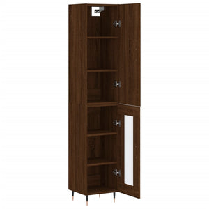 vidaXL Highboard Brown Oak 34.5x34x180 cm Engineered Wood