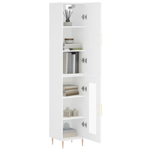 vidaXL Highboard White 34.5x34x180 cm Engineered Wood