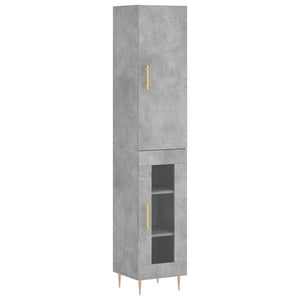 vidaXL Highboard Concrete Grey 34.5x34x180 cm Engineered Wood