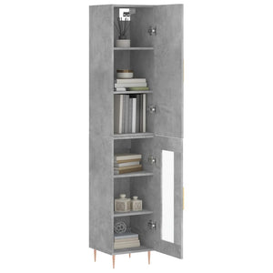 vidaXL Highboard Concrete Grey 34.5x34x180 cm Engineered Wood