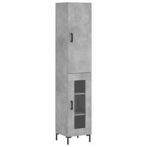 vidaXL Highboard Concrete Grey 34.5x34x180 cm Engineered Wood