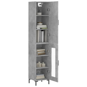 vidaXL Highboard Concrete Grey 34.5x34x180 cm Engineered Wood