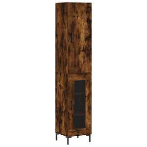 vidaXL Highboard Smoked Oak 34.5x34x180 cm Engineered Wood