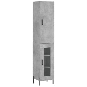 vidaXL Highboard Concrete Grey 34.5x34x180 cm Engineered Wood