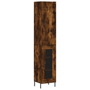 vidaXL Highboard Smoked Oak 34.5x34x180 cm Engineered Wood