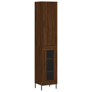 vidaXL Highboard Brown Oak 34.5x34x180 cm Engineered Wood