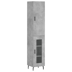 vidaXL Highboard Concrete Grey 34.5x34x180 cm Engineered Wood