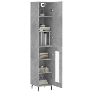 vidaXL Highboard Concrete Grey 34.5x34x180 cm Engineered Wood