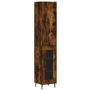 vidaXL Highboard Smoked Oak 34.5x34x180 cm Engineered Wood