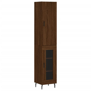 vidaXL Highboard Brown Oak 34.5x34x180 cm Engineered Wood