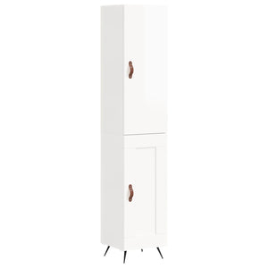 vidaXL Highboard High Gloss White 34.5x34x180 cm Engineered Wood