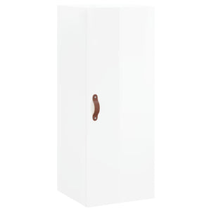 vidaXL Highboard High Gloss White 34.5x34x180 cm Engineered Wood