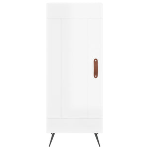 vidaXL Highboard High Gloss White 34.5x34x180 cm Engineered Wood