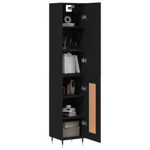 vidaXL Highboard Black 34.5x34x180 cm Engineered Wood