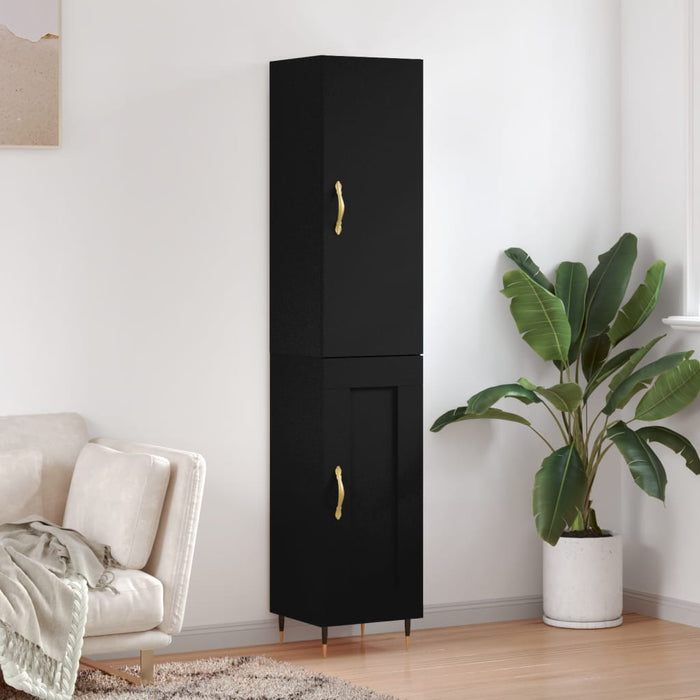 vidaXL Highboard Black 34.5x34x180 cm Engineered Wood