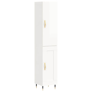 vidaXL Highboard High Gloss White 34.5x34x180 cm Engineered Wood