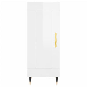 vidaXL Highboard High Gloss White 34.5x34x180 cm Engineered Wood