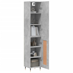 vidaXL Highboard Concrete Grey 34.5x34x180 cm Engineered Wood