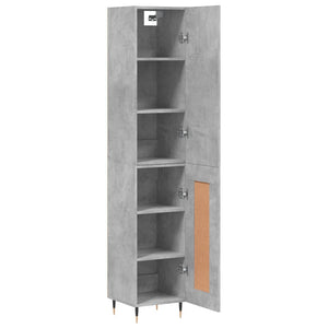 vidaXL Highboard Concrete Grey 34.5x34x180 cm Engineered Wood