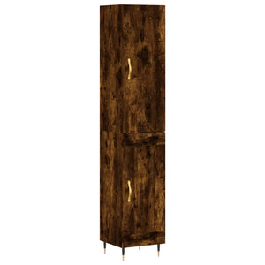 vidaXL Highboard Smoked Oak 34.5x34x180 cm Engineered Wood