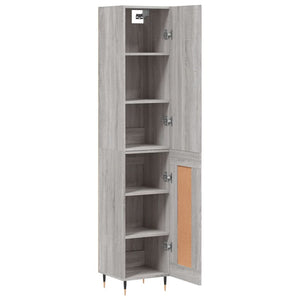 vidaXL Highboard Grey Sonoma 34.5x34x180 cm Engineered Wood