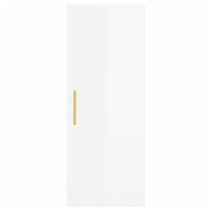 vidaXL Highboard High Gloss White 34.5x34x180 cm Engineered Wood