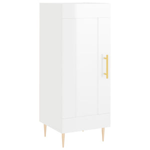 vidaXL Highboard High Gloss White 34.5x34x180 cm Engineered Wood