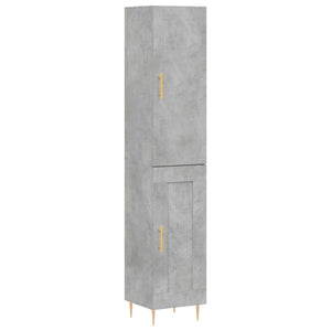 vidaXL Highboard Concrete Grey 34.5x34x180 cm Engineered Wood