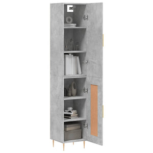 vidaXL Highboard Concrete Grey 34.5x34x180 cm Engineered Wood