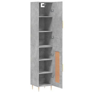 vidaXL Highboard Concrete Grey 34.5x34x180 cm Engineered Wood