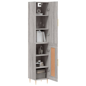 vidaXL Highboard Grey Sonoma 34.5x34x180 cm Engineered Wood