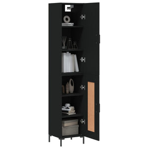 vidaXL Highboard Black 34.5x34x180 cm Engineered Wood