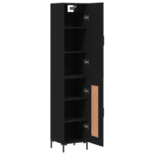 vidaXL Highboard Black 34.5x34x180 cm Engineered Wood