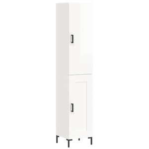 vidaXL Highboard High Gloss White 34.5x34x180 cm Engineered Wood