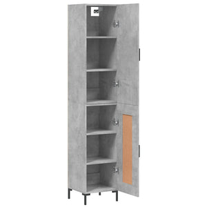 vidaXL Highboard Concrete Grey 34.5x34x180 cm Engineered Wood