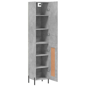 vidaXL Highboard Concrete Grey 34.5x34x180 cm Engineered Wood