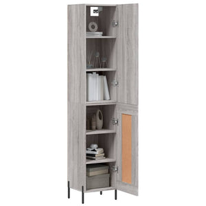 vidaXL Highboard Grey Sonoma 34.5x34x180 cm Engineered Wood