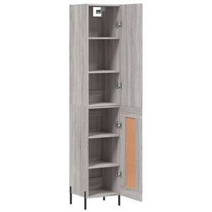 vidaXL Highboard Grey Sonoma 34.5x34x180 cm Engineered Wood