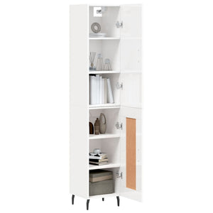 vidaXL Highboard High Gloss White 34.5x34x180 cm Engineered Wood