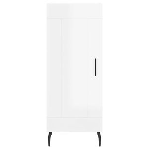 vidaXL Highboard High Gloss White 34.5x34x180 cm Engineered Wood