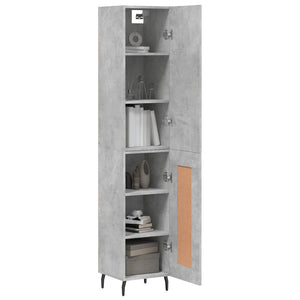 vidaXL Highboard Concrete Grey 34.5x34x180 cm Engineered Wood