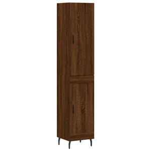 vidaXL Highboard Brown Oak 34.5x34x180 cm Engineered Wood