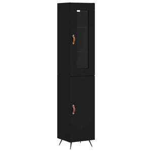 vidaXL Highboard Black 34.5x34x180 cm Engineered Wood