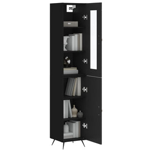 vidaXL Highboard Black 34.5x34x180 cm Engineered Wood